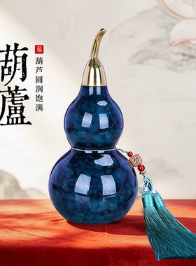铜葫芦客厅玄关装饰开口葫芦摆件