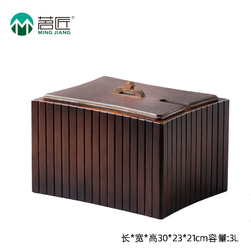 茗匠竹制茶桶竹排水桶茶叶桶垃圾桶茶渣桶复古茶桶茶水桶茶道桶