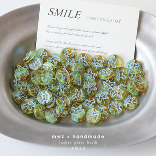 捷克进口琉璃木马圆牌珠 手作马年手链项链吊坠耳环配件DIY材料