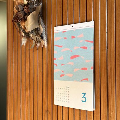 ●JY杂货●国内现货日本水缟nombre几何图案2024日历挂历 手帐ins