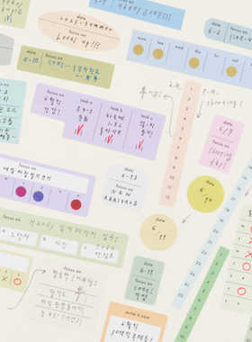 ●JY杂货●国内现货韩国analogue keeper彩色时间计划标记贴纸