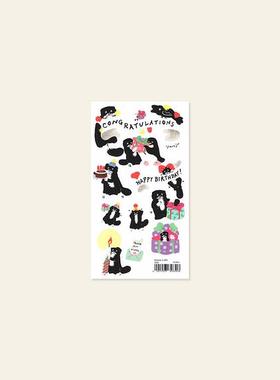 ●JY杂货●国内现货韩国huginn黑猫贴纸 手帐装饰拼贴ins纹身贴