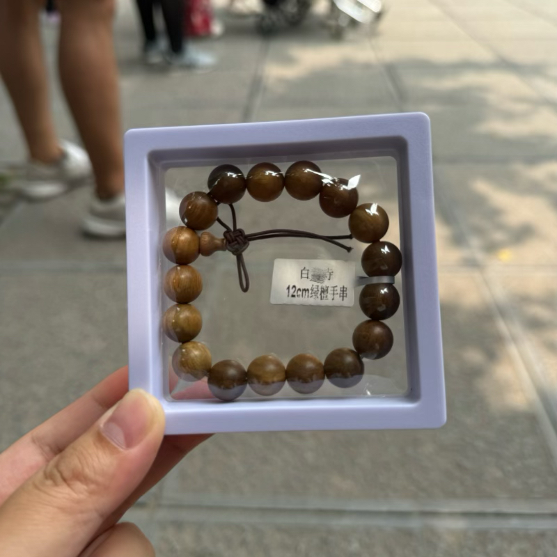 洛阳白马寺手串绿檀手串绿檀双圈莲花手串绿檀木手串情侣佩戴手串
