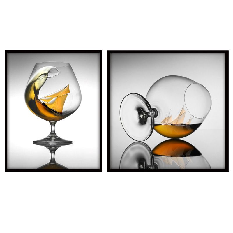 北欧创意餐厅装饰画酒杯挂画现代简约饭厅挂画餐厅墙面装饰壁画