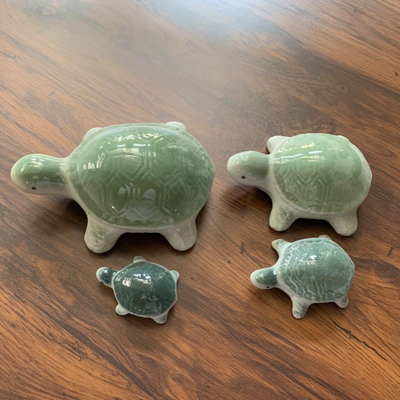 陶瓷鱼缸水池造景 花盆装饰 水面漂浮鱼 水中玩物陶瓷乌龟