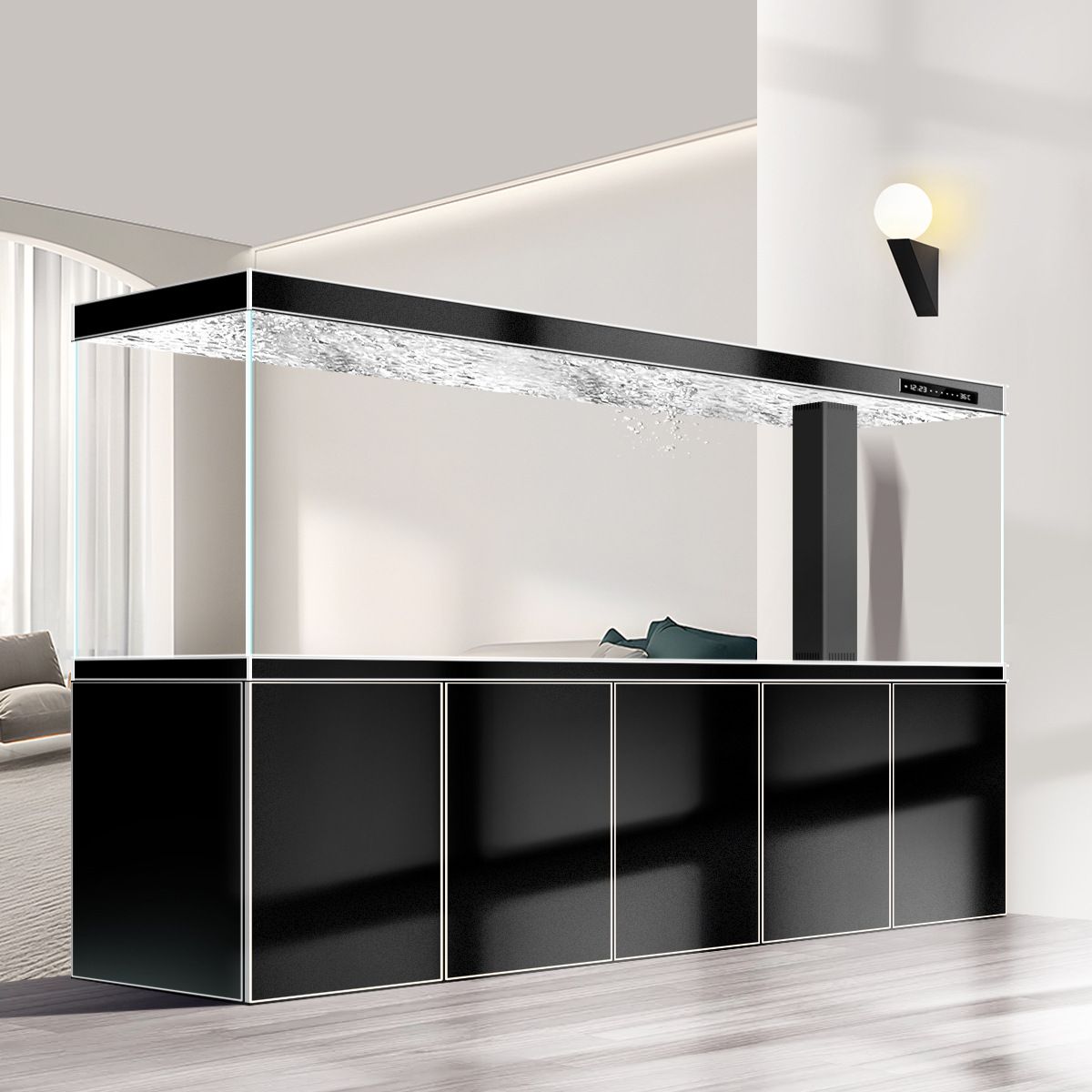 鱼缸客厅2025新款龙鱼缸屏风靠墙铝合金水族箱底过滤免换水自循环