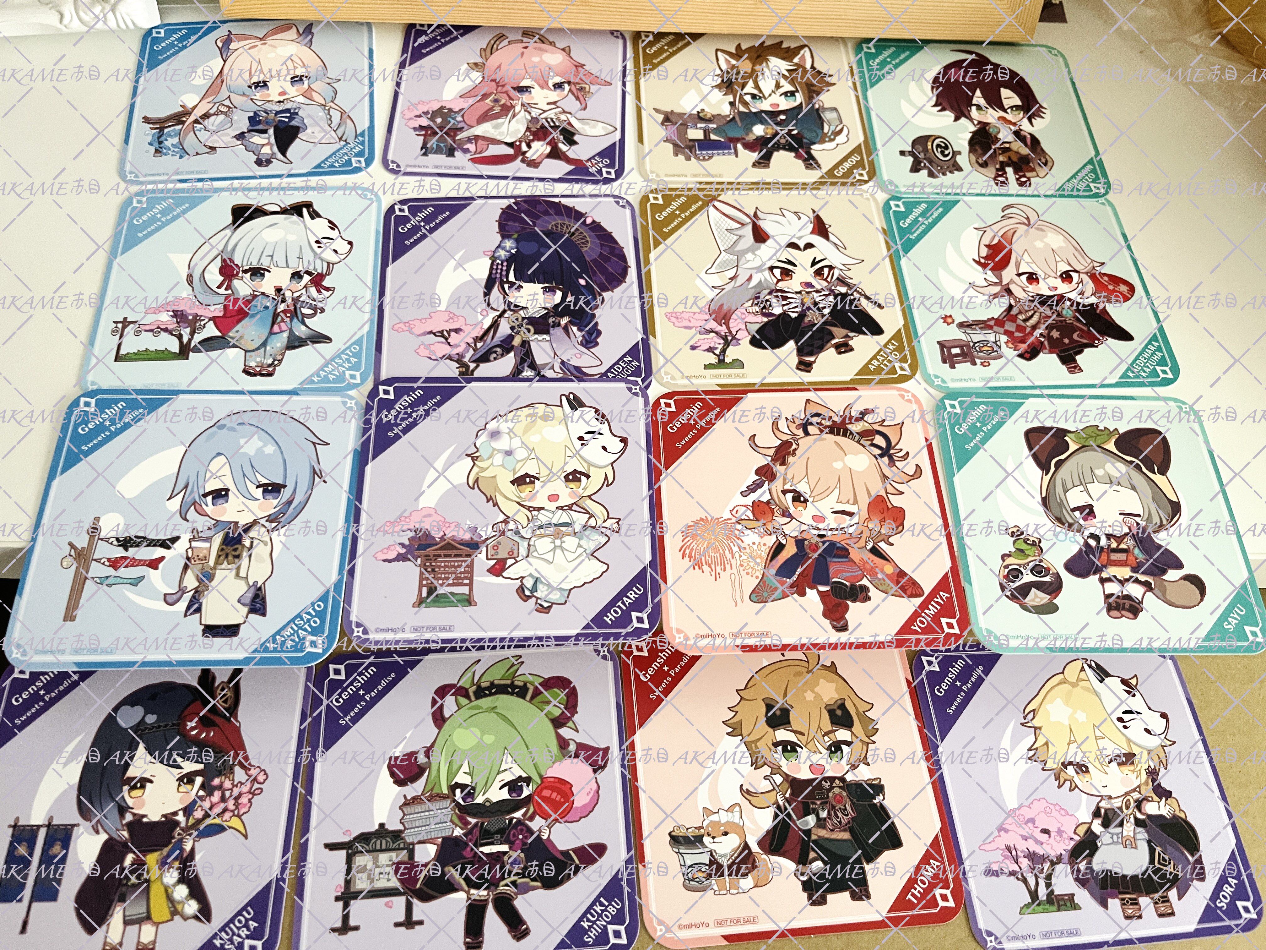 sweets paradise 甜品天堂x原神 稻妻 q版杯垫 特典 联动 万雷