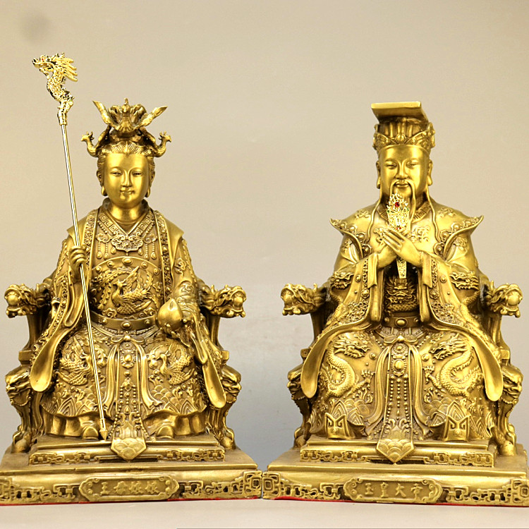 纯铜玉皇大帝王母娘娘老天爷铜像