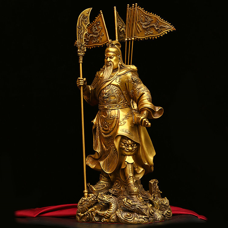 黄铜九龙关公大号纯铜忠义武财神
