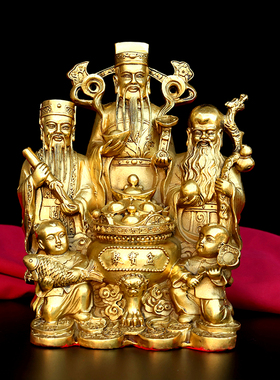 纯铜福禄寿南极仙翁像长辈祝寿