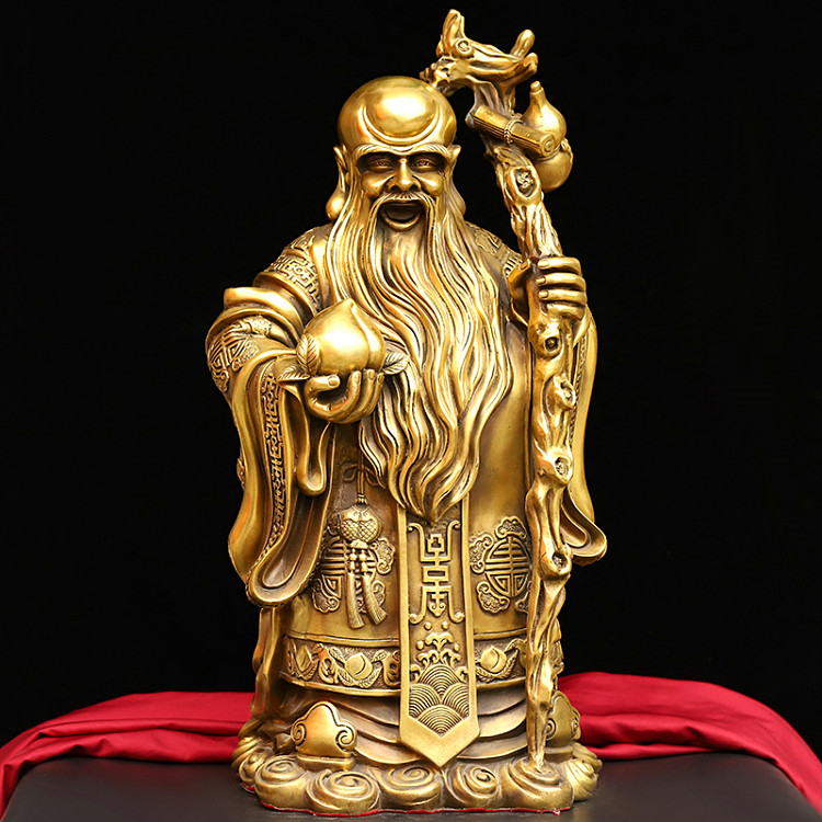 大号纯铜福禄寿三星仙铜像