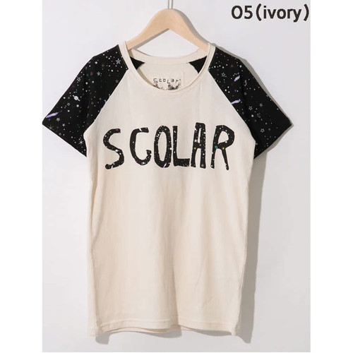 scolar丝柯乐 前字母拼接星星印花短袖圆领T恤 152448
