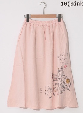 scolar女装秋  纯色印彩色化妆工具图案长半裙  153352