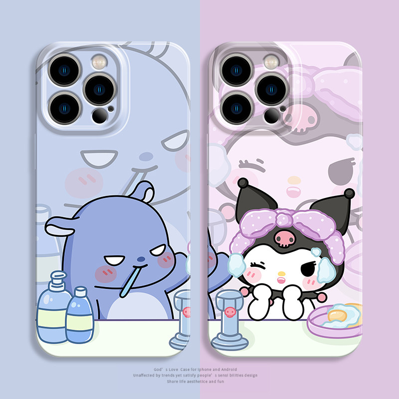 洗脸适用iPhone12手机壳13Promax菲林软壳苹果15新款11情侣14巴库xsmax卡通xr可爱x库洛米7plus女8p男6s高级i