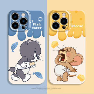 杰瑞汤姆适用苹果8plus手机壳11Promax菲林软壳iPhone15新款12猫和老鼠14情侣13卡通xsmax小宗xr网红x个性7女