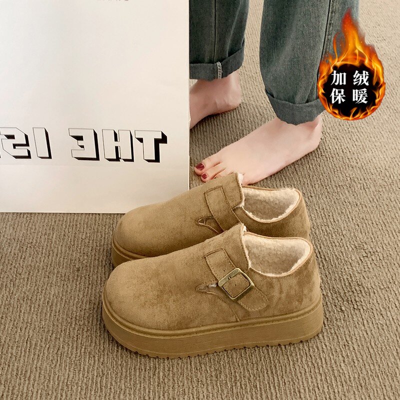 博肯鞋儿童棉鞋一脚蹬豆豆鞋大童女鞋2026高中生冬鞋加绒皮鞋女童,童鞋/婴儿鞋/亲子鞋,棉鞋,淘宝优惠券,粉丝福利购,淘宝优惠卷