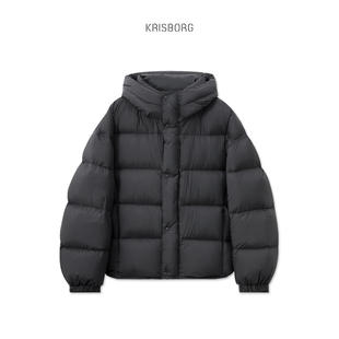 克里斯博格轻巧轻薄冬季保暖抗寒白鸭绒连帽羽绒服男冬季软壳外套