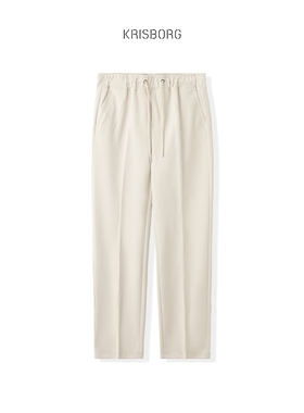 KRISBORG秋季新款休闲裤男直筒裤宽松极简松弛感松紧腰休闲裤百搭