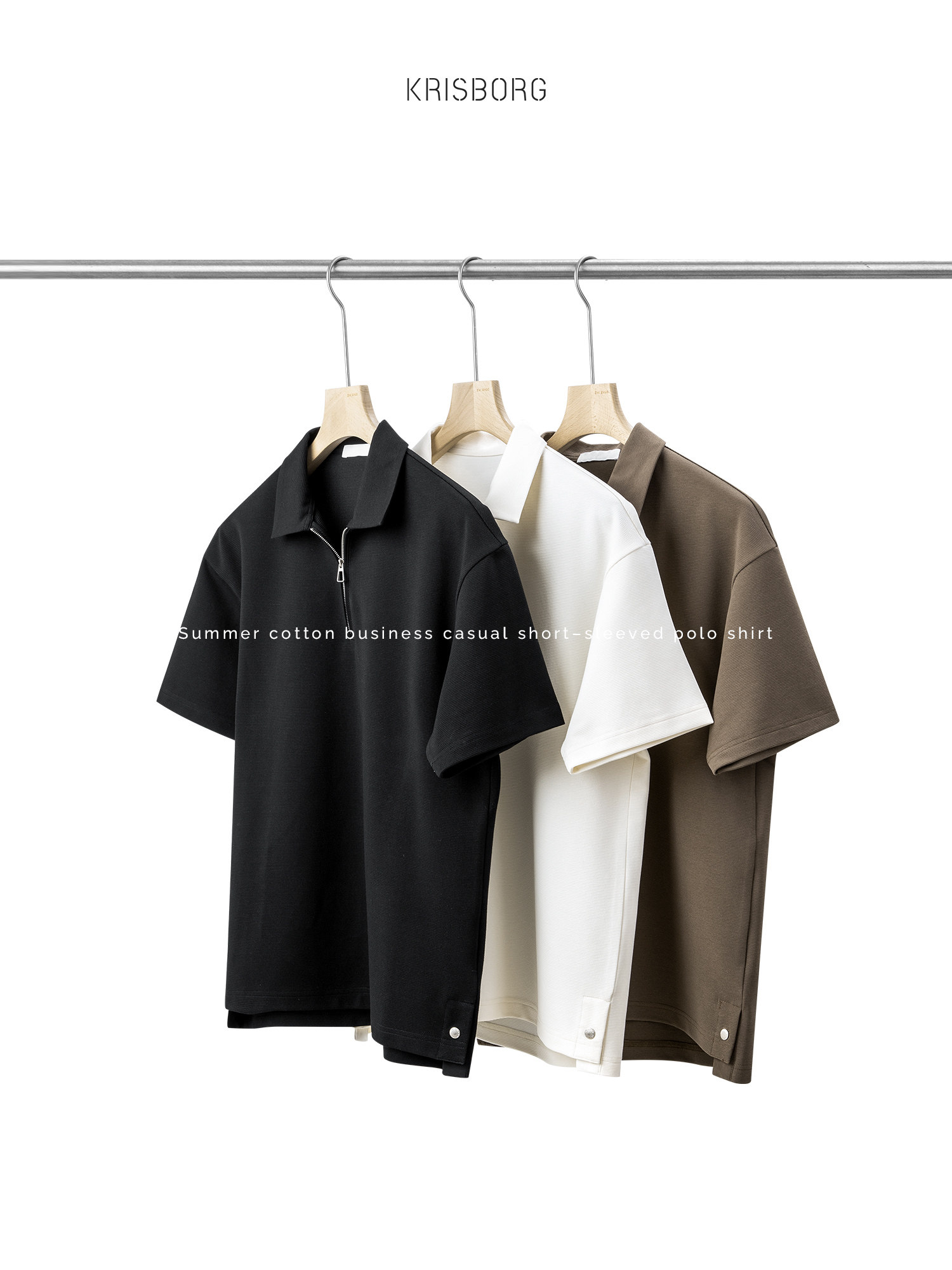 NEW COOL POLO SHIRT MENS 2024 SUMMER SOLID COLOR PREMIUM SHORT SLEEVE VERSATILE BUSINESS CASUAL HIGH-END T-SHIRT