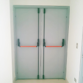 铁烤漆红黑WM 320消防门双开天地杆下压推杆锁安全出口推杠逃生锁