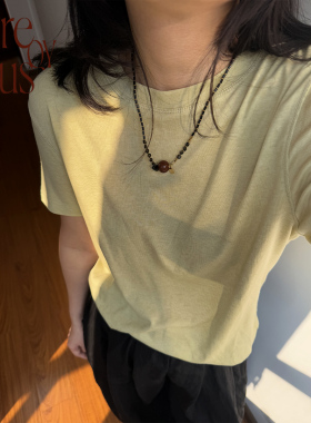 VITREQYOUS ins风简约大气黑曜石黑金菩提牛角原创手工串珠饰品