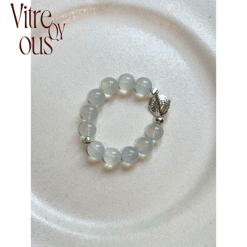 VITREQYOUS【海盐冰沙】润透清凉感的拉丝萤石 搭配990锤纹银饰