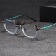 时尚 手工不规则方形眼镜全框板材镜架男配近视 纯钛复古玳瑁色女款