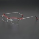 纯钛超轻眉线无框眼镜时尚 品味商务眼镜架男女近视眼镜变色防蓝光