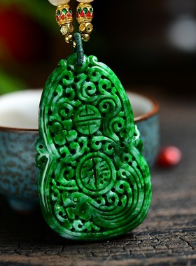 天然干青花青翡翠珍珠项链