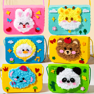 儿童手工缝缝乐创意卡通毛线刺绣画制作材料3-6岁女孩diy玩具