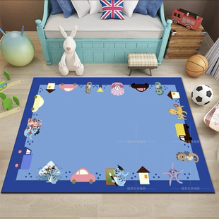 幼儿园儿童阅读区地毯早教室内游戏定制logo防滑英文字图书区地垫