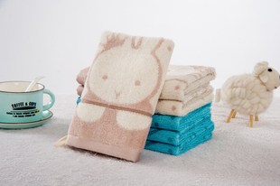 50包邮!天源家纺竹纤维毛巾 儿童洗脸柔软卡通挂勾方巾幼儿园适用