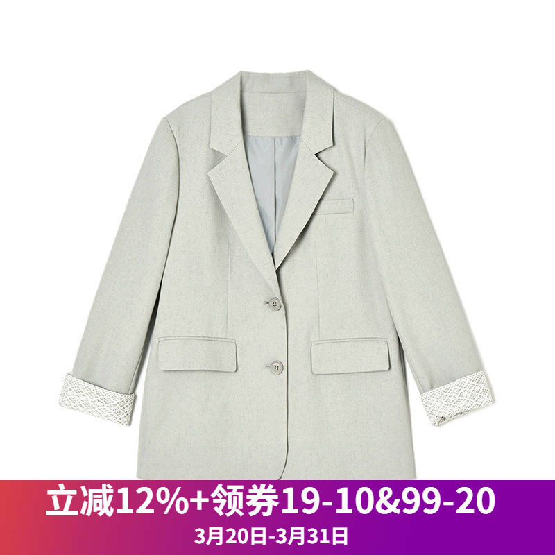 奥特莱斯品牌折扣YF春装新款职场通勤高级感上衣中长款西装外套女