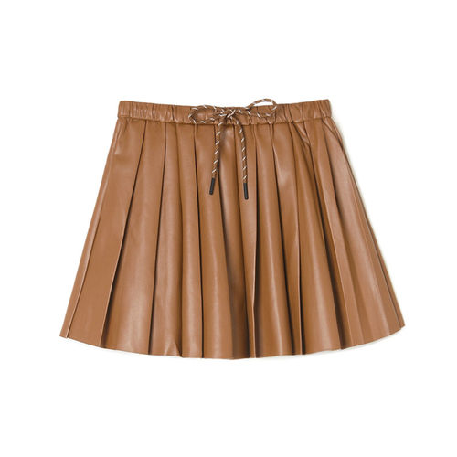 百褶短裙防走光皮质半身裙