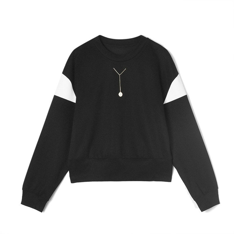 2026年春装Outlets专柜 UN系列运动潮流范上衣拼色长袖套头卫衣女