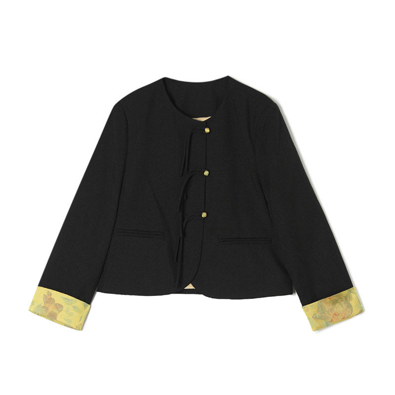 2026年春Outlets正品 高端WT系列新中式袖口拼接上衣高级感外套女