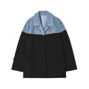 牛仔拼接上衣时尚 新款 感外套女 深圳南油NY春装 奥莱专柜撤柜正品