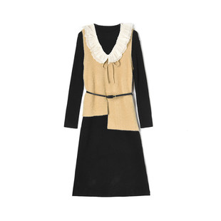 奥莱专柜正品 KS春装2026新款设计感宽松马甲+针织连衣裙两件套装