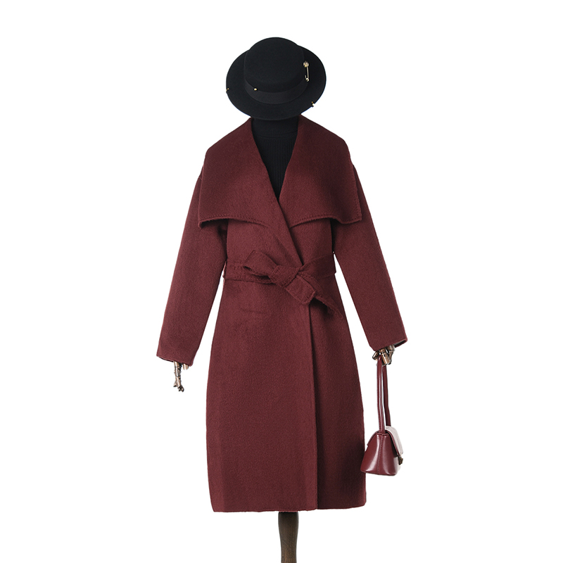 含羊毛双面尼毛呢外套大衣
