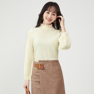 打底棉质微弹针织衫 2025年春装 套头长袖 高端BY系列 女 漫天雨专柜