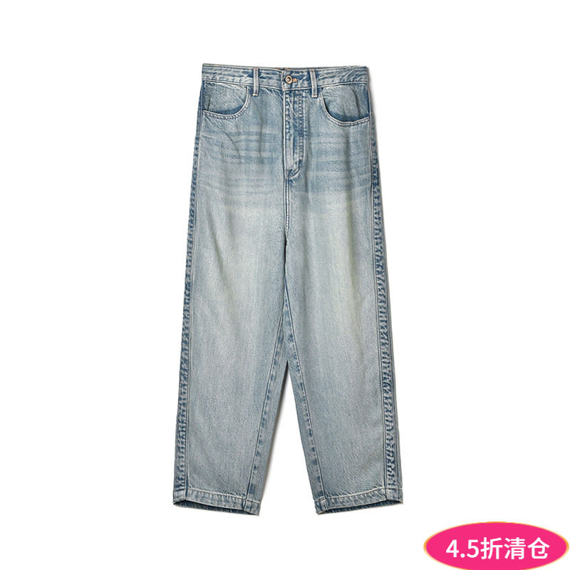 2025年秋装Outlets专柜 NY系列高腰水洗颜色长裤休闲百搭牛仔裤女