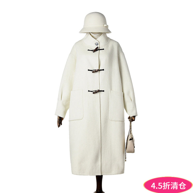 2025年冬Outlets正品 高端HZ系列含澳毛气质双面尼毛呢外套大衣女