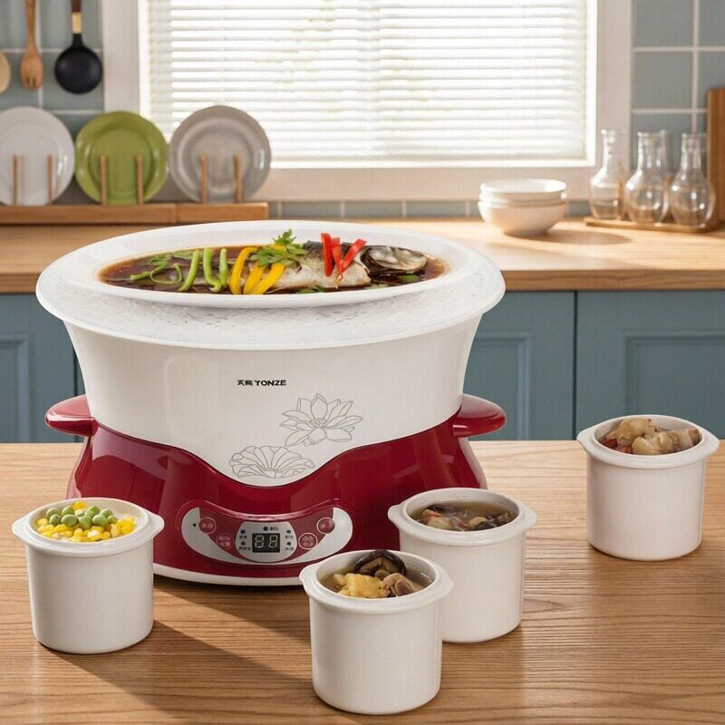 天际电炖炖锅陶瓷家用隔水炖盅全自动5人6煲汤锅大容量一锅五胆4L