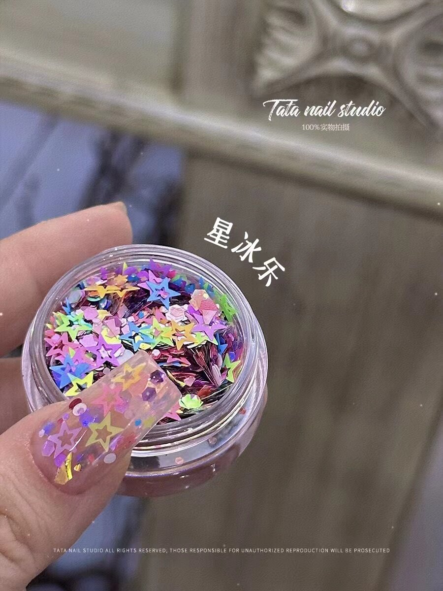 中国美甲亮片闪粉混装指甲饰品