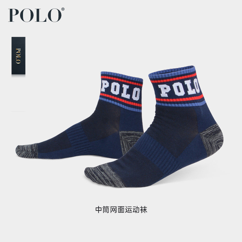 polo超薄网面四季个性风中筒袜