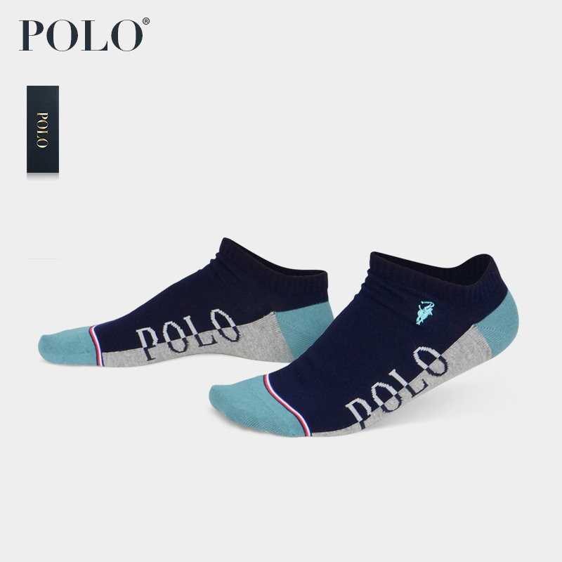 polo春季拼色字母棉袜