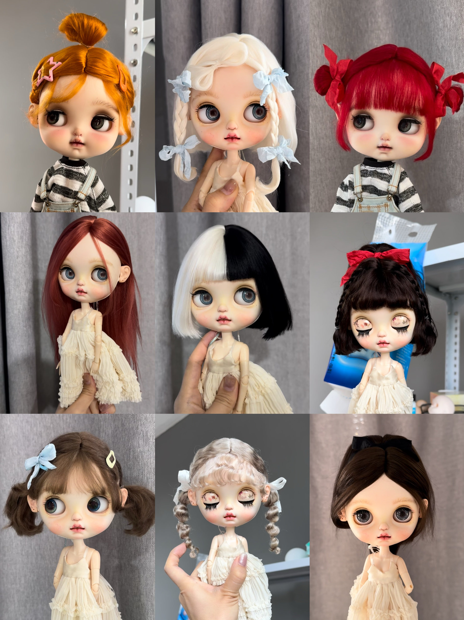 Blythe小布马海毛假发大头bjd假发手作假发硬头壳定制仅假发