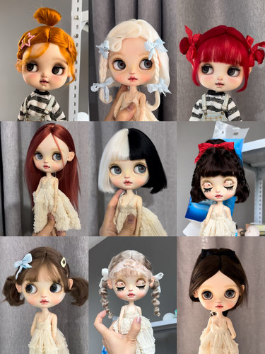 Blythe小布马海毛假发大头bjd假发手作假发硬头壳定制仅假发
