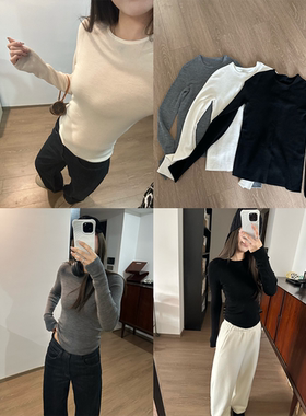 OPS LA MODE 双版本18针扬子纱无缝一体全羊毛打底衫