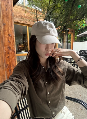 OPS LA MODE 9.21 20:00 重酵素洗苔藓绿亚麻莱赛尔棉衬衫